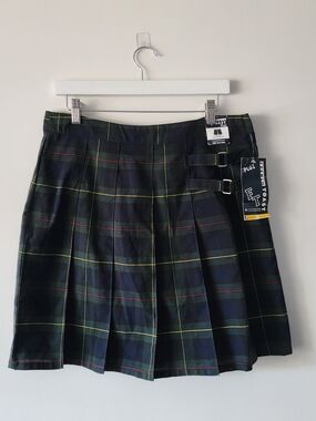 French Toast School Uniform Girls Skort Plus Size 18.5 Green Plaid Pleated NWT